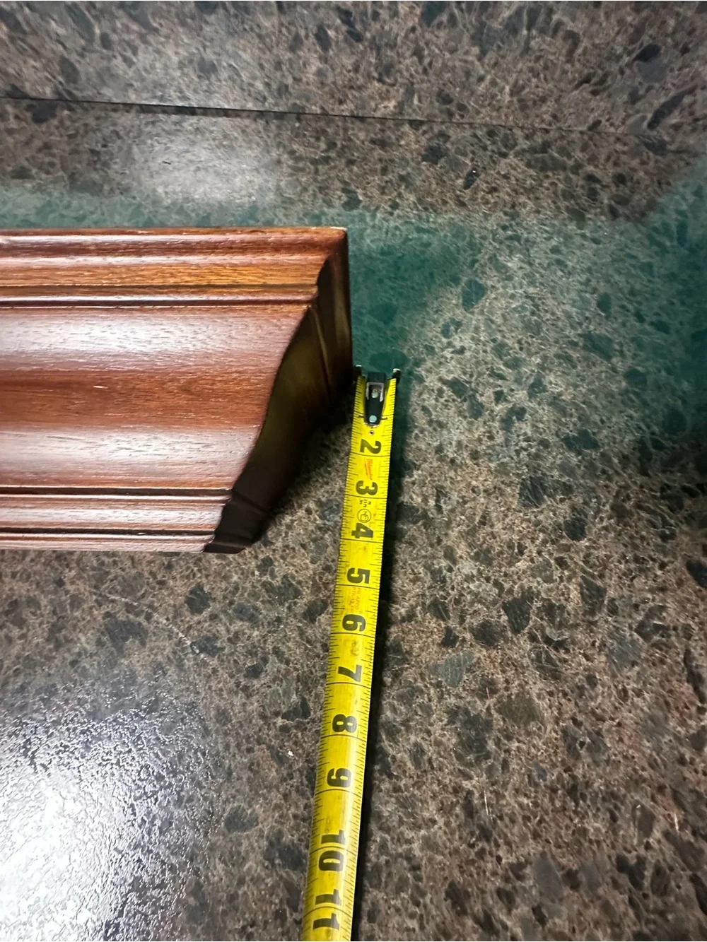 Wooden Decorative Floating Wall Shelf - Brown 18” longest point 5” deep 5” tall